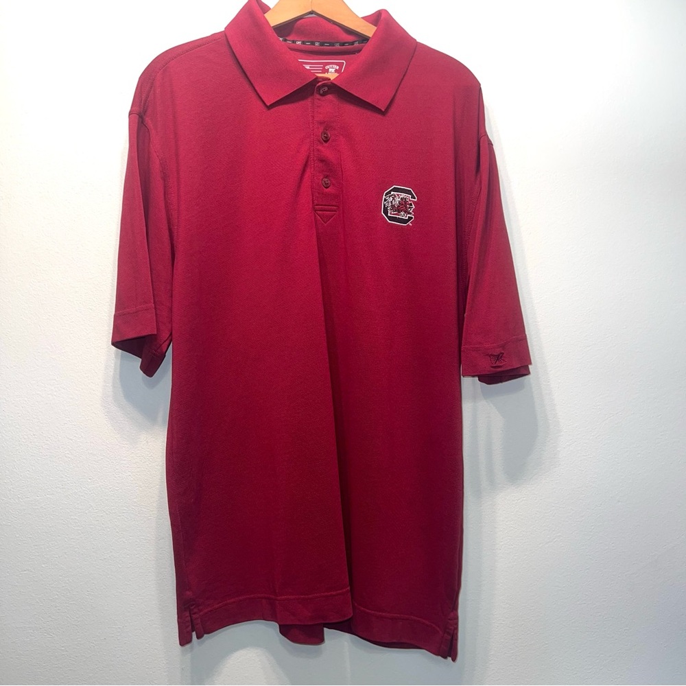Cutter And Buck DryTec Men's Large South Carolina Gamecocks SS Golf Polo Shirt